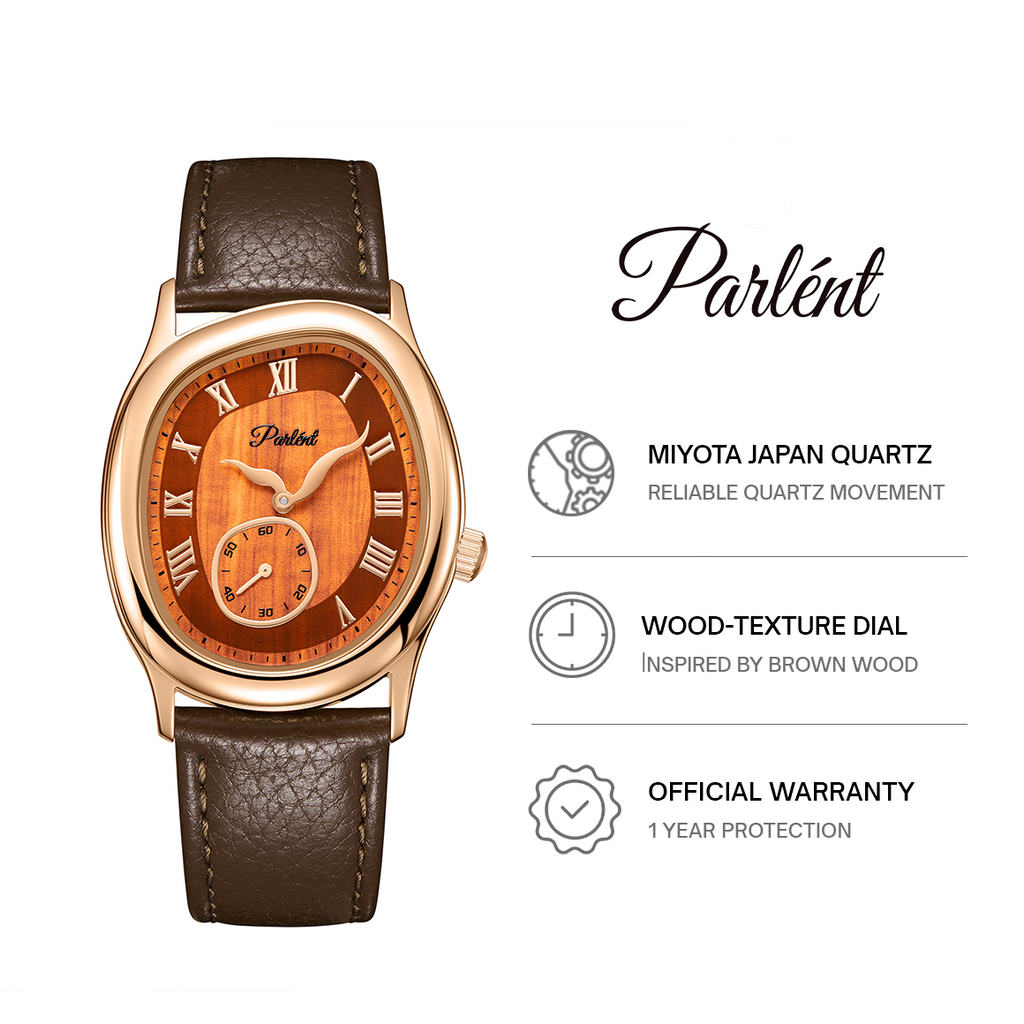 Parlent Goldridge - Jam Tangan Pria 34mm x 39mm, Miyota Japan Quartz Movement, Waterproof 5ATM (50M), Stainless Steel