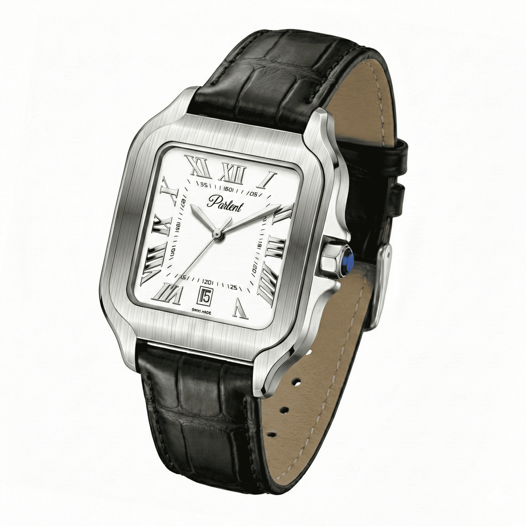 Parlent Portico - Jam Tangan Pria 36.50mm, Miyota Japan Quartz Movement, Waterproof 3ATM (30M), Stainless Steel