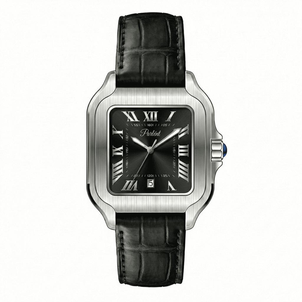 Parlent Portico - Jam Tangan Pria 36.50mm, Miyota Japan Quartz Movement, Waterproof 3ATM (30M), Stainless Steel