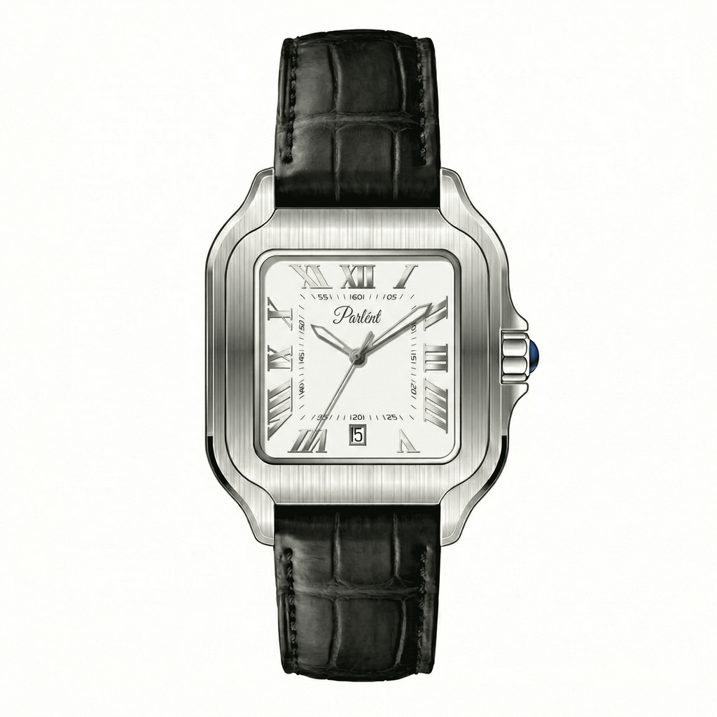 Parlent Portico - Jam Tangan Pria 36.50mm, Miyota Japan Quartz Movement, Waterproof 3ATM (30M), Stainless Steel