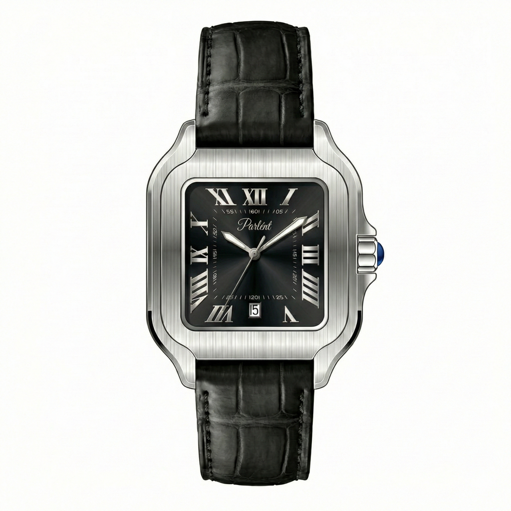 Parlent Portico - Jam Tangan Pria 36.50mm, Miyota Japan Quartz Movement, Waterproof 3ATM (30M), Stainless Steel