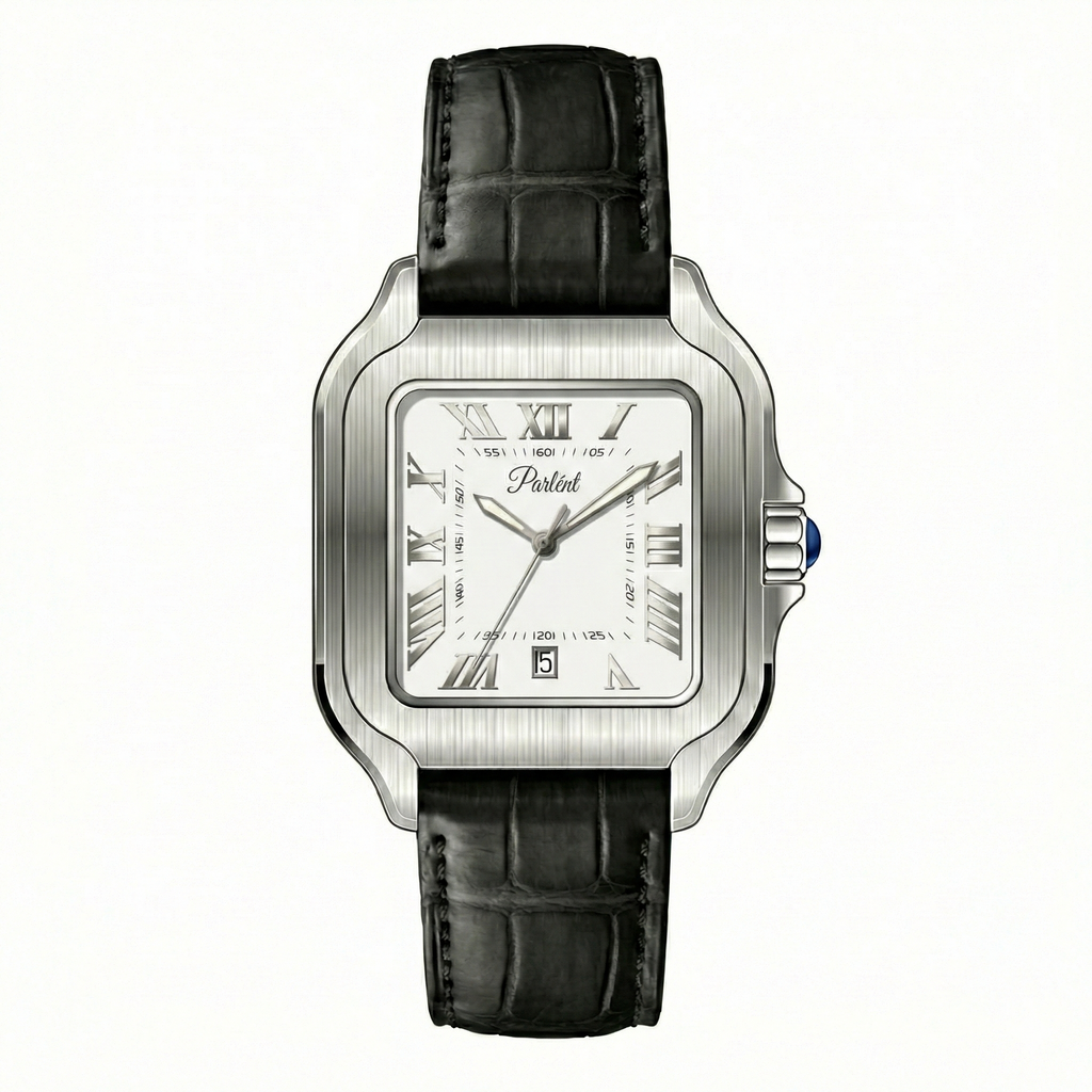 Parlent Portico - Jam Tangan Pria 36.50mm, Miyota Japan Quartz Movement, Waterproof 3ATM (30M), Stainless Steel