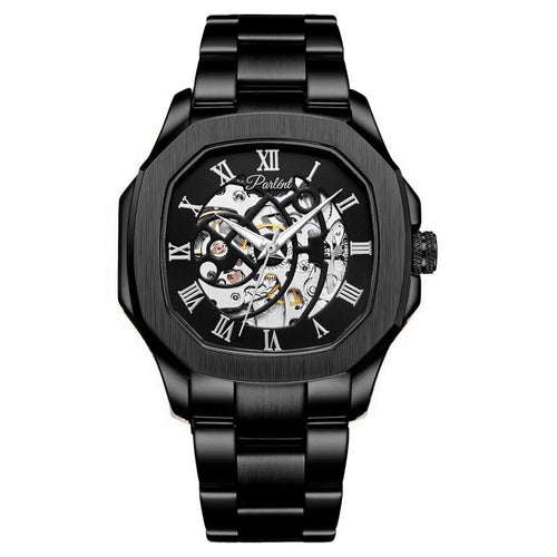 Parlent Gallant Vortex Steel - Jam Tangan Pria 42mm, Automatic Movement, Waterproof 5ATM (50M), Stainless Steel