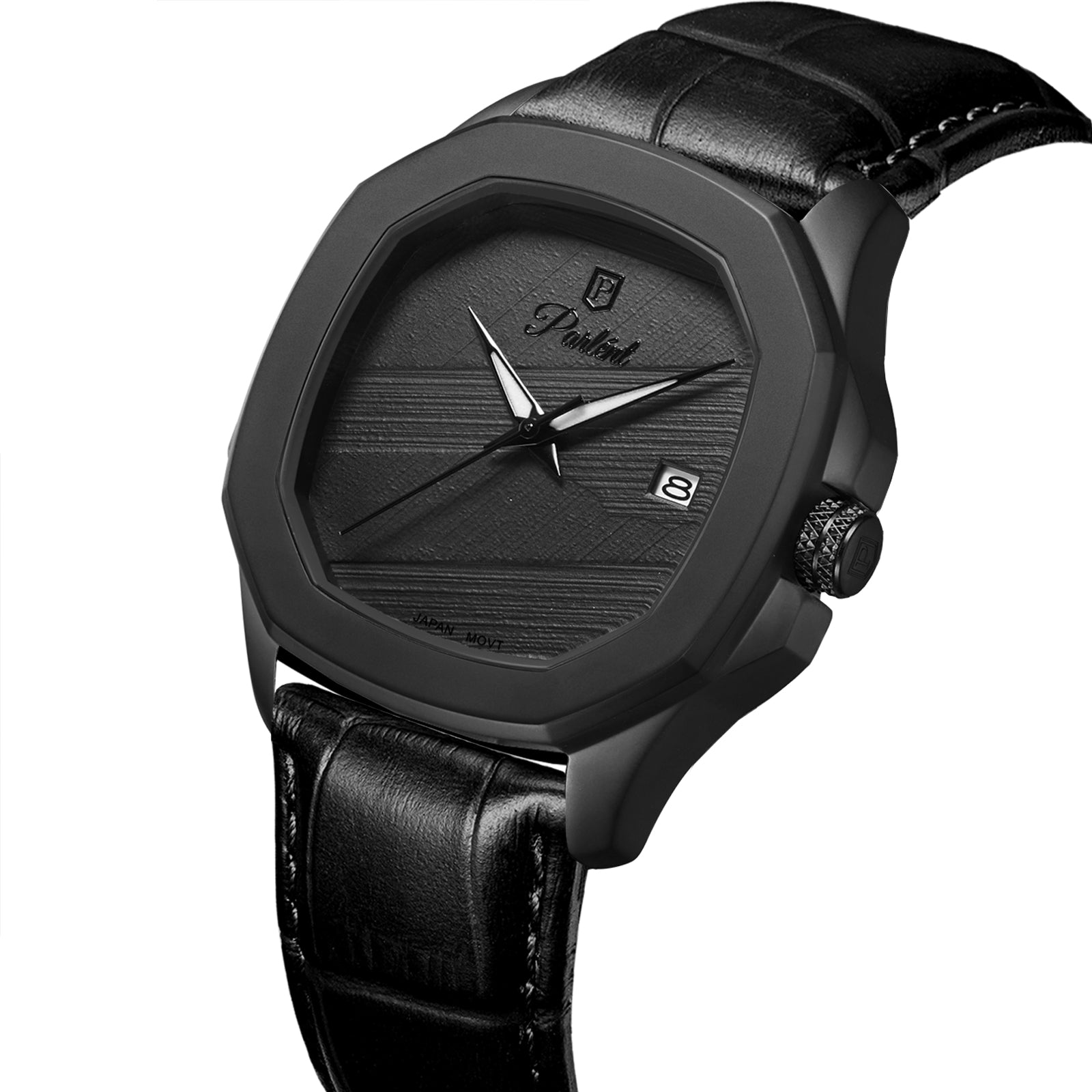 Parlent Gallant Graphite - Jam Tangan Pria 42mm, Miyota Japan Quartz Movement, Waterproof 5ATM (50M), Stainless Steel