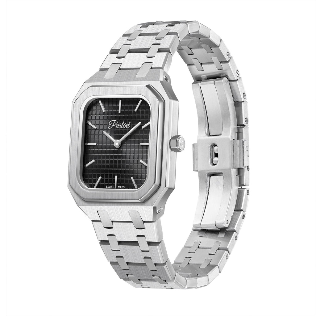 Parlent Cortez Prime - Jam Tangan Pria 40mm, Swiss Ronda 762 Quartz Movement, Waterproof 5ATM (50M), Stainless Steel