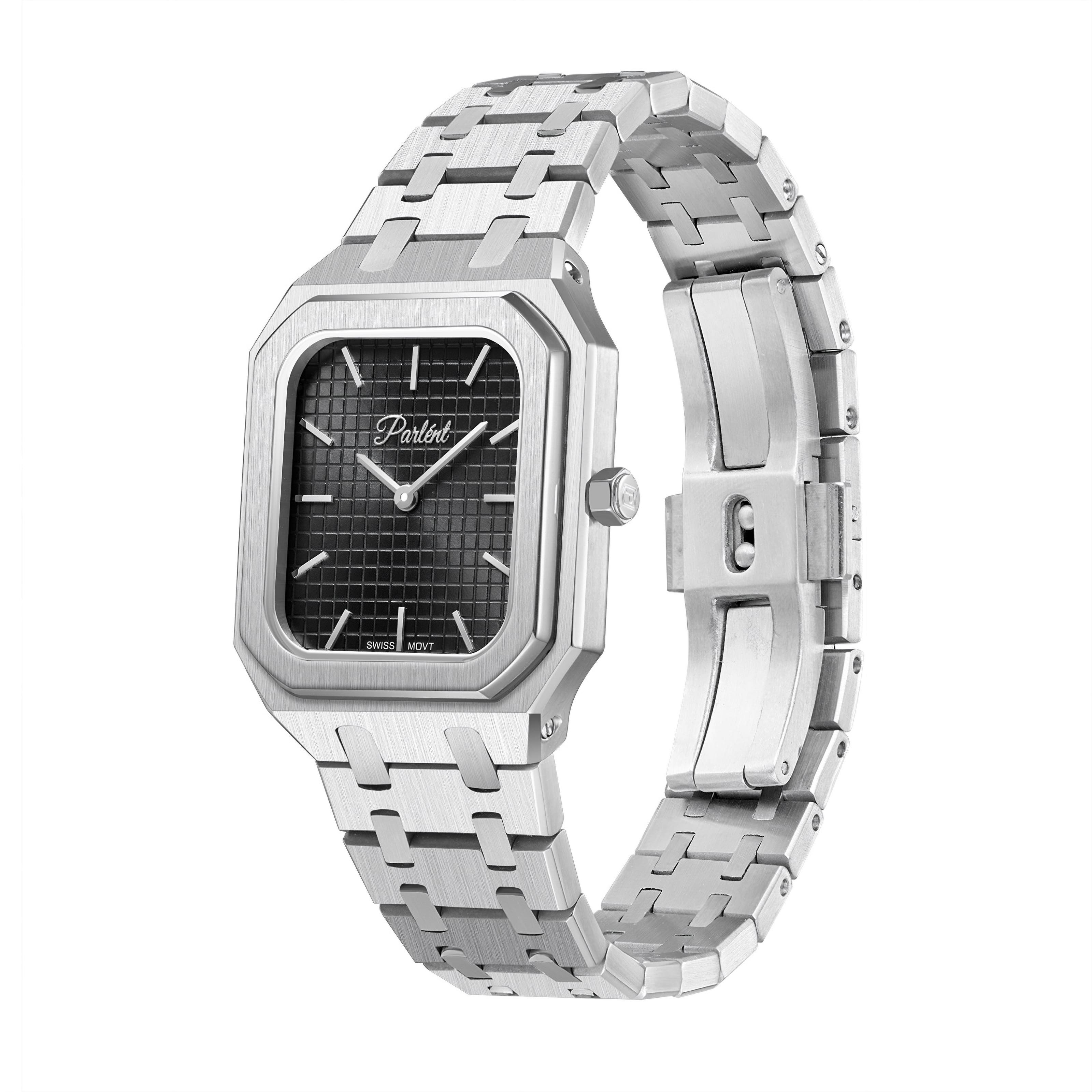 Parlent Cortez Prime - Jam Tangan Pria 40mm, Swiss Ronda 762 Quartz Movement, Waterproof 5ATM (50M), Stainless Steel