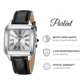 Parlent Quadra - Jam Tangan Pria 36mm & 26mm, Miyota Japan Quartz Movement, Waterproof 3ATM (30M), Stainless Steel