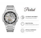 Parlent Stellar Automatic - Jam Tangan Pria 42mm, Automatic Movement, Waterproof 5ATM (50M), Stainless Steel