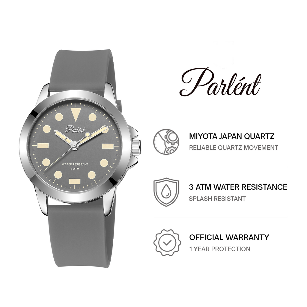 Parlent Neo - Jam Tangan Pria 40mm, Japan Quartz Movement, Waterproof 3ATM (30M), Stainless Steel