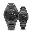 Parlent Couple Palladium Arctic & Palladium Femme Steel - Couple Watch 40mm & 34mm, Japan Quartz Movement, Waterproof 10ATM (100M), Stainless Steel