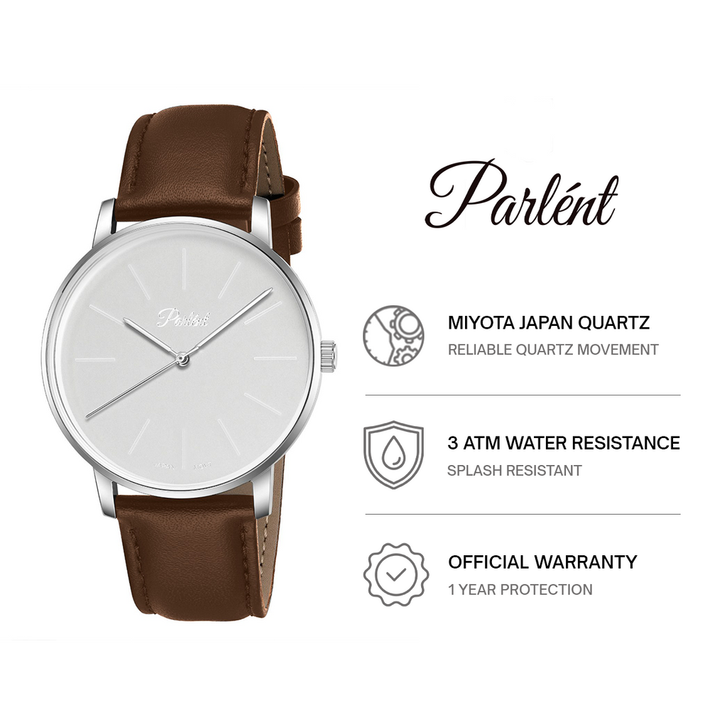 Parlent Uno - Jam Tangan Pria 40mm, Miyota Japan Quartz Movement, Waterproof 3ATM (30M), Stainless Steel