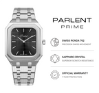 Parlent Cortez Prime - Jam Tangan Pria 40mm, Swiss Ronda 762 Quartz Movement, Waterproof 5ATM (50M), Stainless Steel