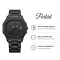Parlent Gallant Graphite Steel - Jam Tangan Pria 42mm, Miyota Japan Quartz Movement, Waterproof 5ATM (50M), Stainless Steel