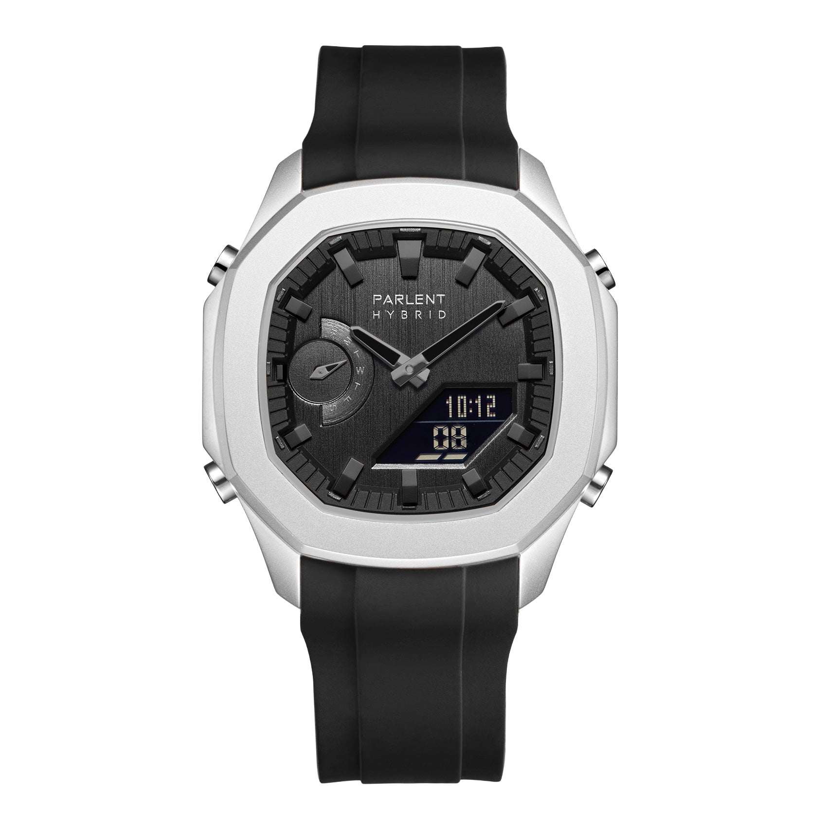 Parlent Gallant Hybrid Rubber - Jam Tangan Pria 42mm, Miyota Japan Quartz Movement, Waterproof 5ATM (50M), Stainless Steel