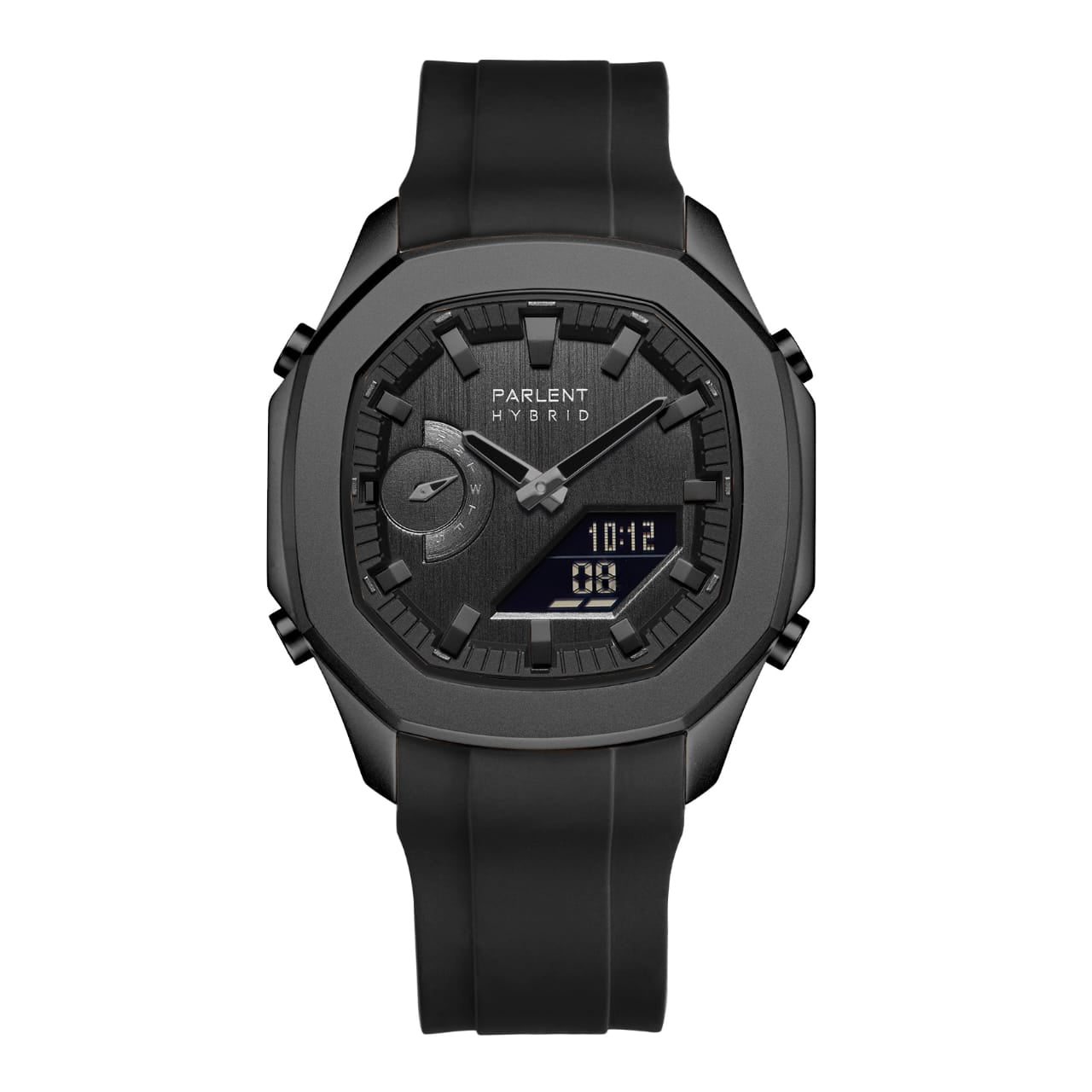 Parlent Gallant Hybrid Rubber - Jam Tangan Pria 42mm, Miyota Japan Quartz Movement, Waterproof 5ATM (50M), Stainless Steel