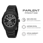 Parlent Prestige Stratos - Jam Tangan Pria 39mm, Seiko Japan VK63 Mecha-Quartz Movement, Waterproof 10ATM (100M), Stainless Steel