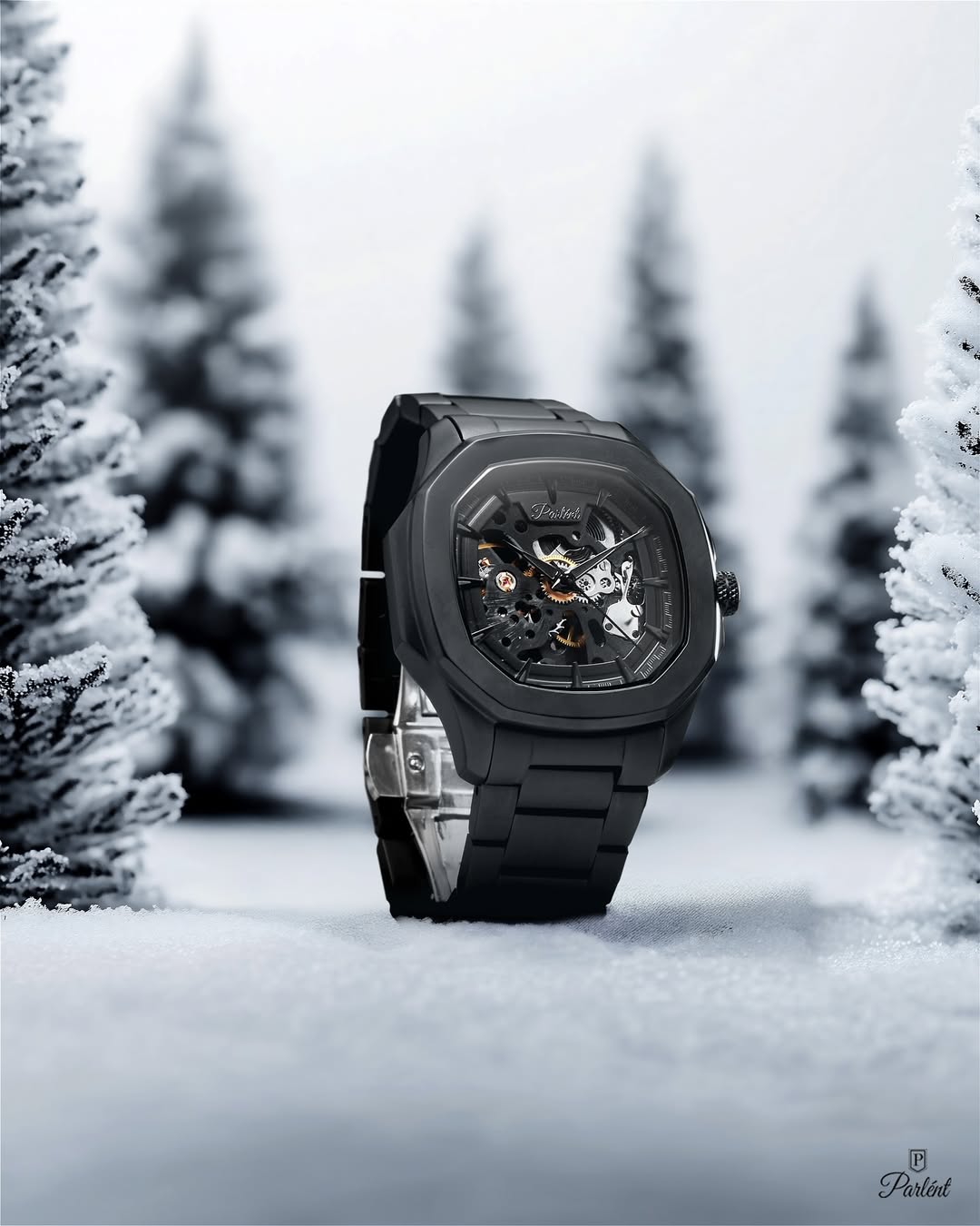 Parlent Gallant Phantom Steel - Men's Watch 42mm, Automatic Movement, Waterproof 5ATM (50M), Stainless Steel