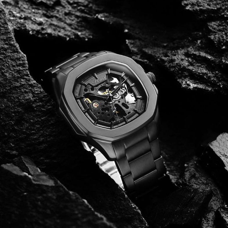 Parlent Gallant Phantom Steel - Jam Tangan Pria 42mm, Automatic Movement, Waterproof 5ATM (50M), Stainless Steel