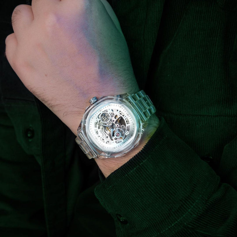 Parlent Gallant Lite Glacier - Jam Tangan Pria 42mm, Automatic Movement, Waterproof 3ATM (30M), Polycarbonate