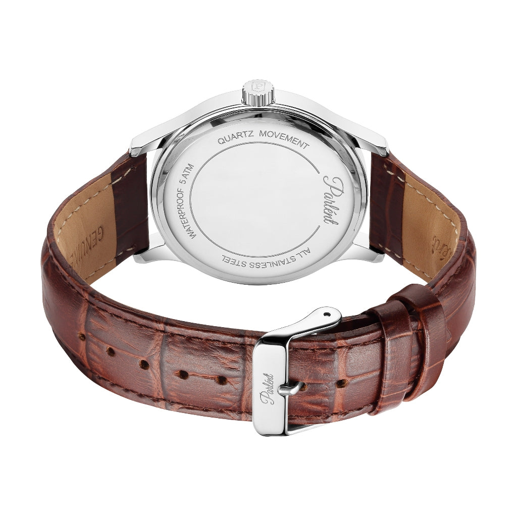Parlent Theo - Jam Tangan Pria 42mm, Miyota Japan Quartz Movement, Waterproof 5ATM (50M), Stainless Steel