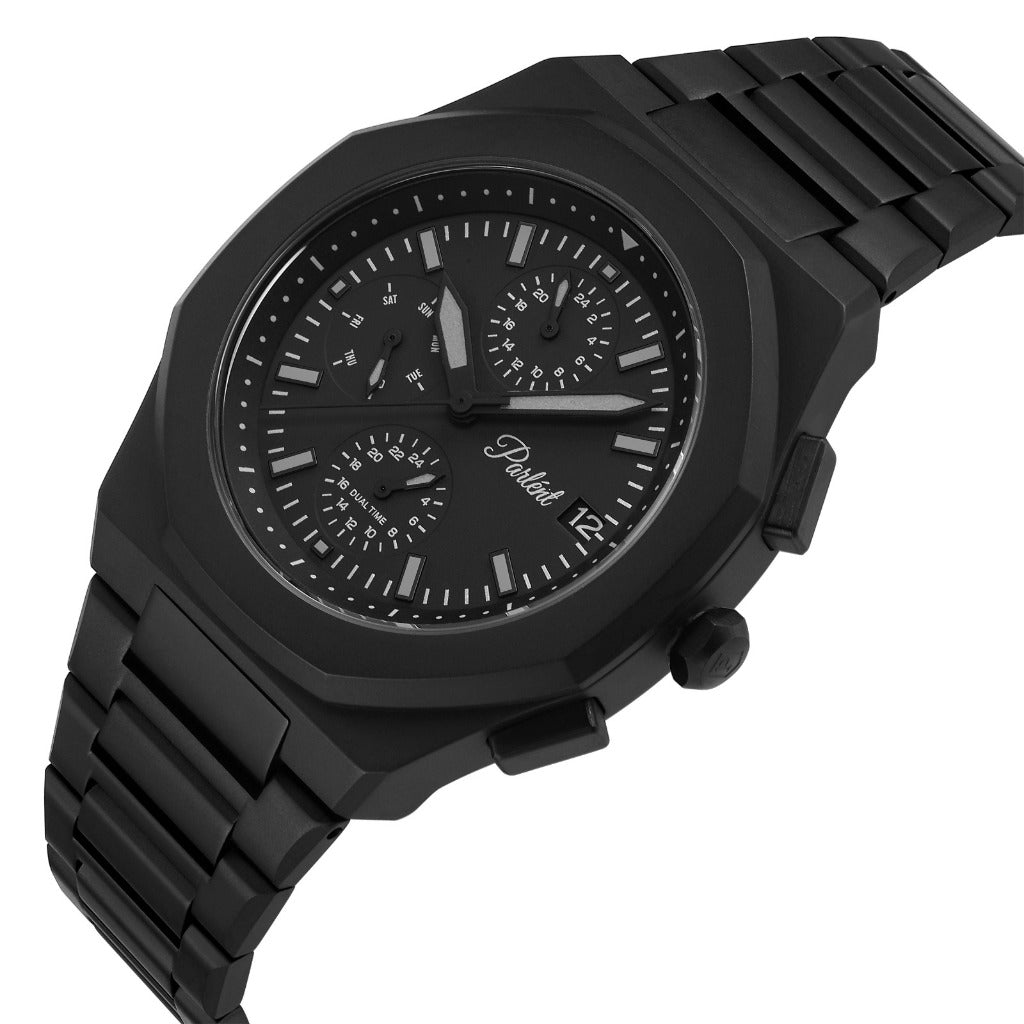Parlent Palladium Day Date - Jam Tangan Pria 40mm, Miyota Japan Quartz Movement, Waterproof 5ATM (50M), Stainless Steel