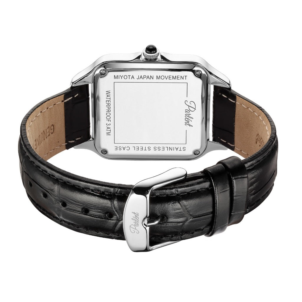 Parlent Quadra - Jam Tangan Pria 36mm & 26mm, Miyota Japan Quartz Movement, Waterproof 3ATM (30M), Stainless Steel