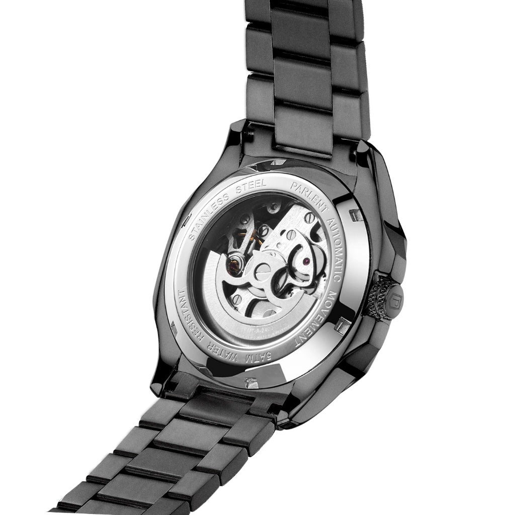Parlent Gallant Vortex Edge Steel - Jam Tangan Pria 42mm, Automatic Movement, Waterproof 5ATM (50M), Stainless Steel
