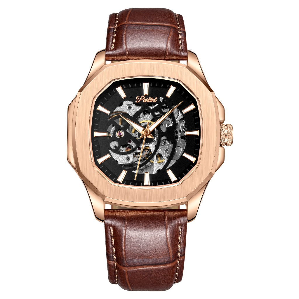 Parlent Gallant Vortex Edge - Jam Tangan Pria 42mm, Automatic Movement, Waterproof 5ATM (50M), Stainless Steel