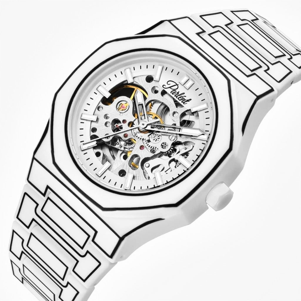 Parlent Palladium Sketch Automatic - Jam Tangan Pria 40mm, Automatic Movement, Waterproof 3ATM (30M), Polycarbonate
