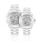 Parlent Couple Gallant Lite Glacier & Gallant Lite Glacier Femme - Couple Watch 42mm & 36mm, Automatic Movement, Waterproof 3ATM (30M), Polycarbonate
