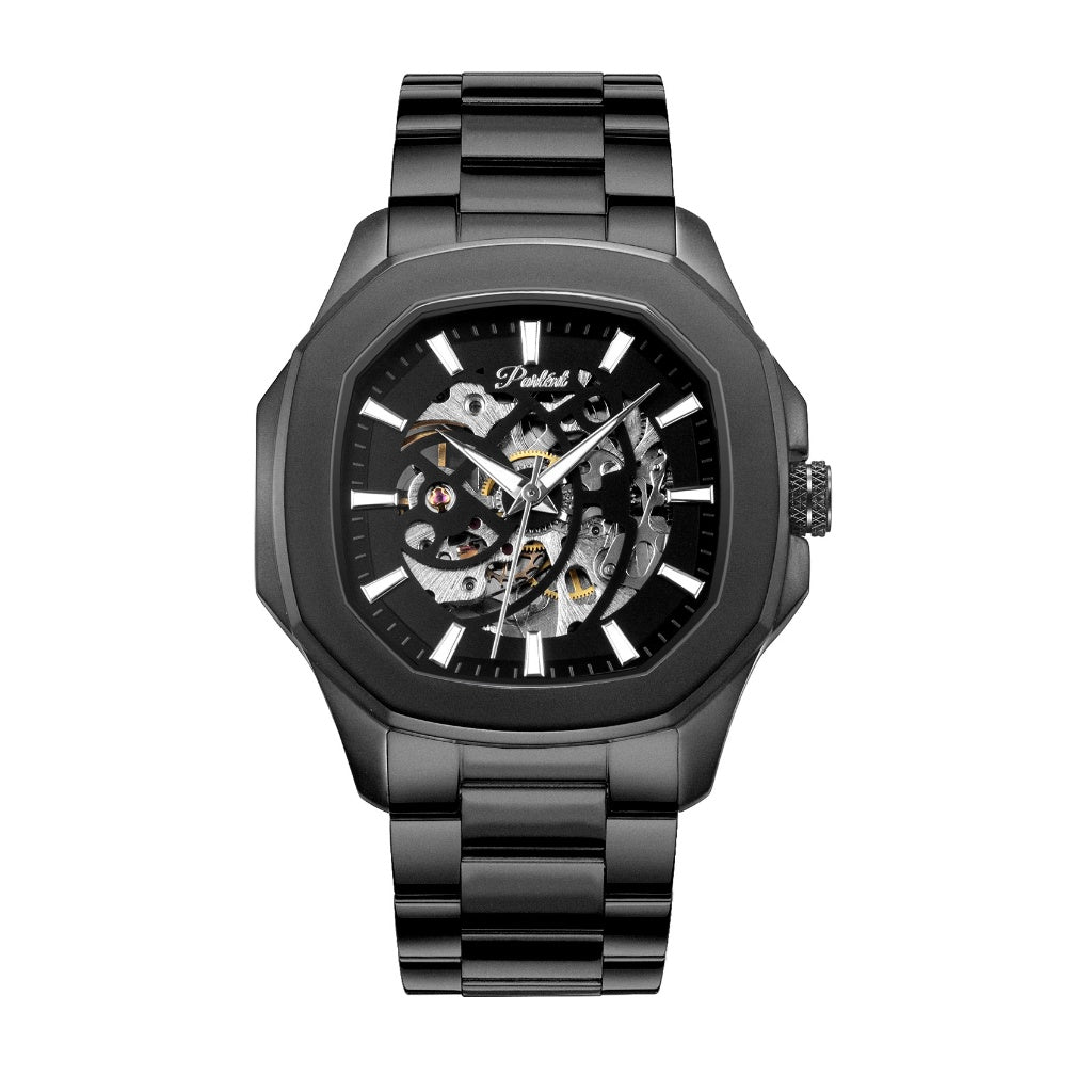 Parlent Gallant Vortex Edge Steel - Jam Tangan Pria 42mm, Automatic Movement, Waterproof 5ATM (50M), Stainless Steel