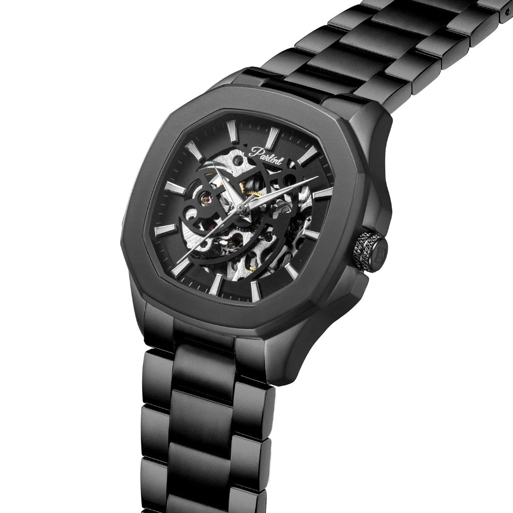 Parlent Gallant Vortex Edge Steel - Jam Tangan Pria 42mm, Automatic Movement, Waterproof 5ATM (50M), Stainless Steel