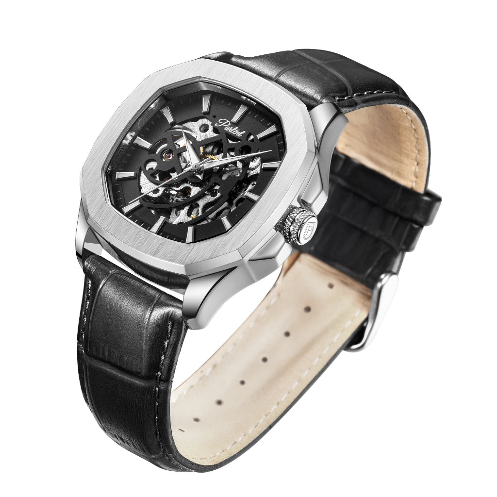 Parlent Gallant Vortex Edge - Jam Tangan Pria 42mm, Automatic Movement, Waterproof 5ATM (50M), Stainless Steel