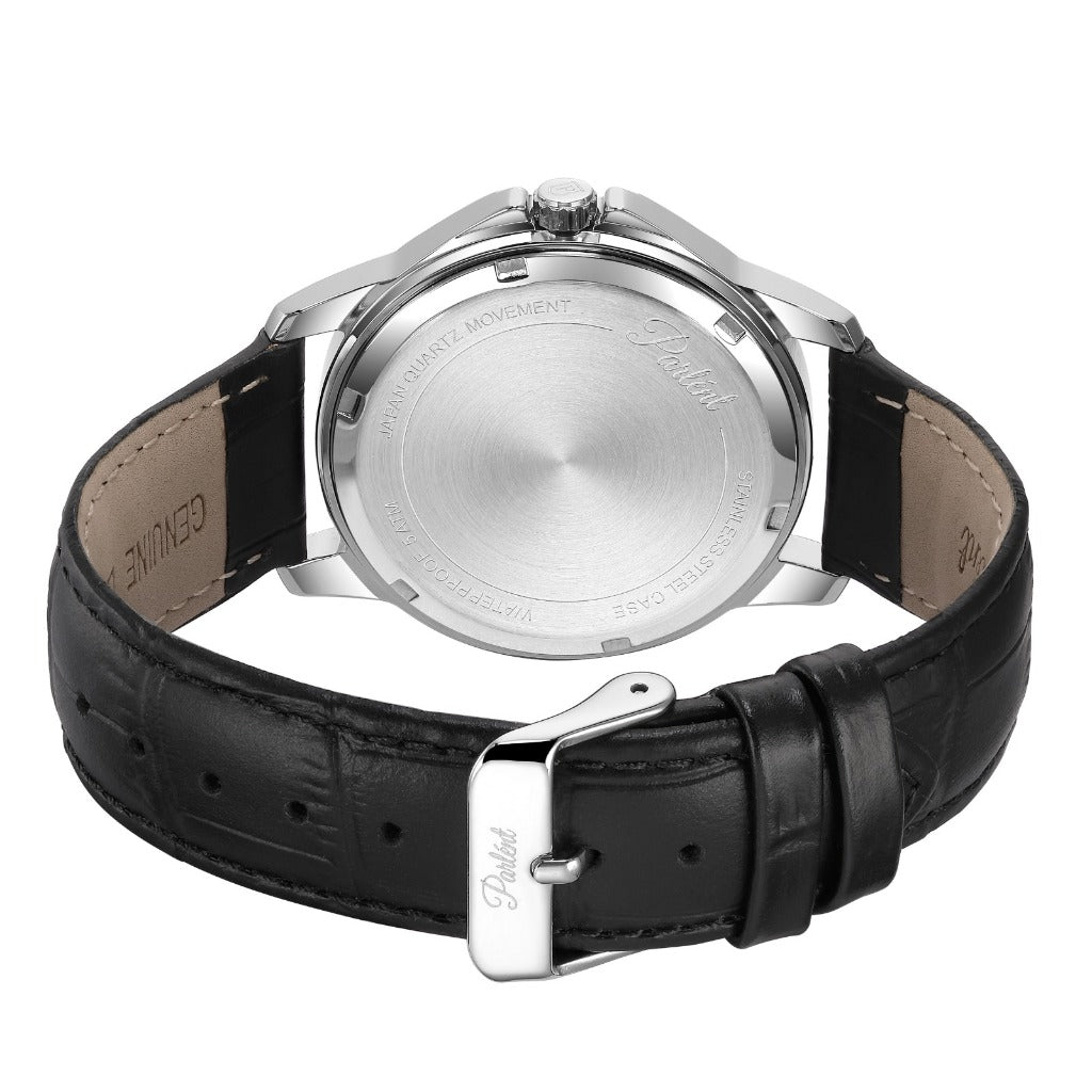 Parlent Geo - Jam Tangan Pria 40mm, Miyota Japan Quartz Movement, Waterproof 3ATM (30M), Stainless Steel