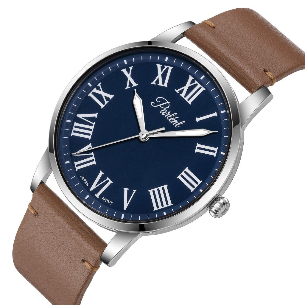 Parlent Rome - Jam Tangan Pria 40mm, Miyota Japan Quartz Movement, Waterproof 3ATM (30M), Stainless Steel