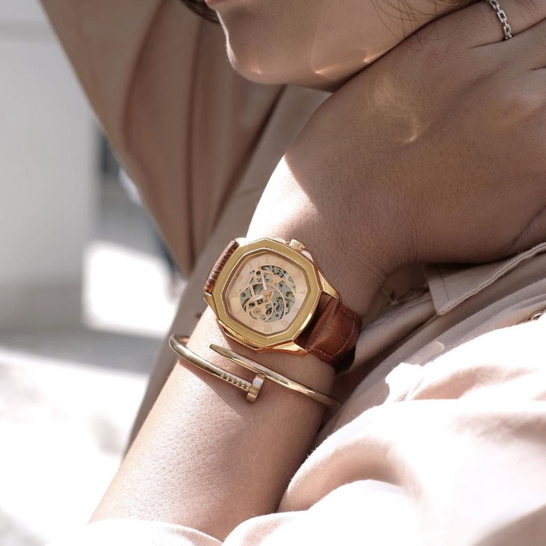 Parlent Gallant Femme - Jam Tangan Wanita 34mm, Automatic Movement, Waterproof 5ATM (50M), Stainless Steel