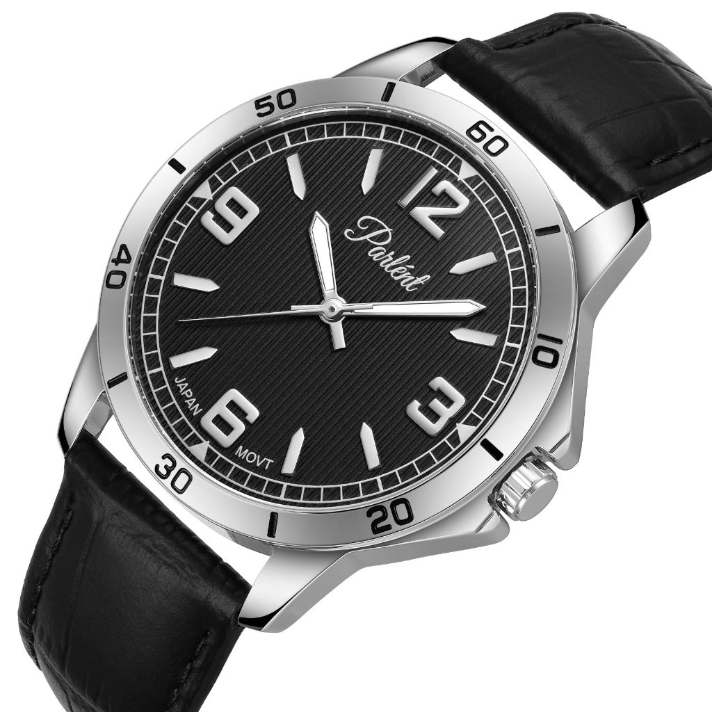 Parlent Geo - Jam Tangan Pria 40mm, Miyota Japan Quartz Movement, Waterproof 3ATM (30M), Stainless Steel