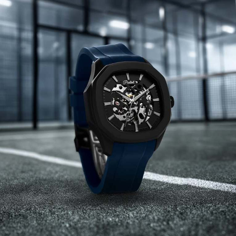 Parlent Gallant Vortex Edge Rubber - Jam Tangan Pria 42mm, Automatic Movement, Waterproof 5ATM (50M), Stainless Steel
