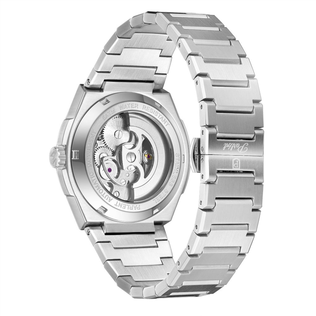 Parlent Stellar Automatic - Jam Tangan Pria 42mm, Automatic Movement, Waterproof 5ATM (50M), Stainless Steel