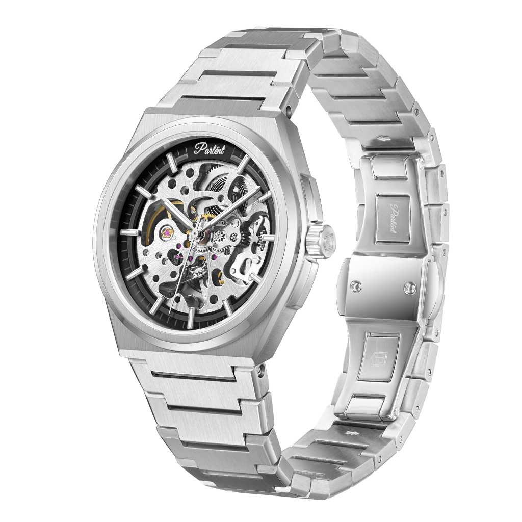 Parlent Stellar Automatic - Jam Tangan Pria 42mm, Automatic Movement, Waterproof 5ATM (50M), Stainless Steel