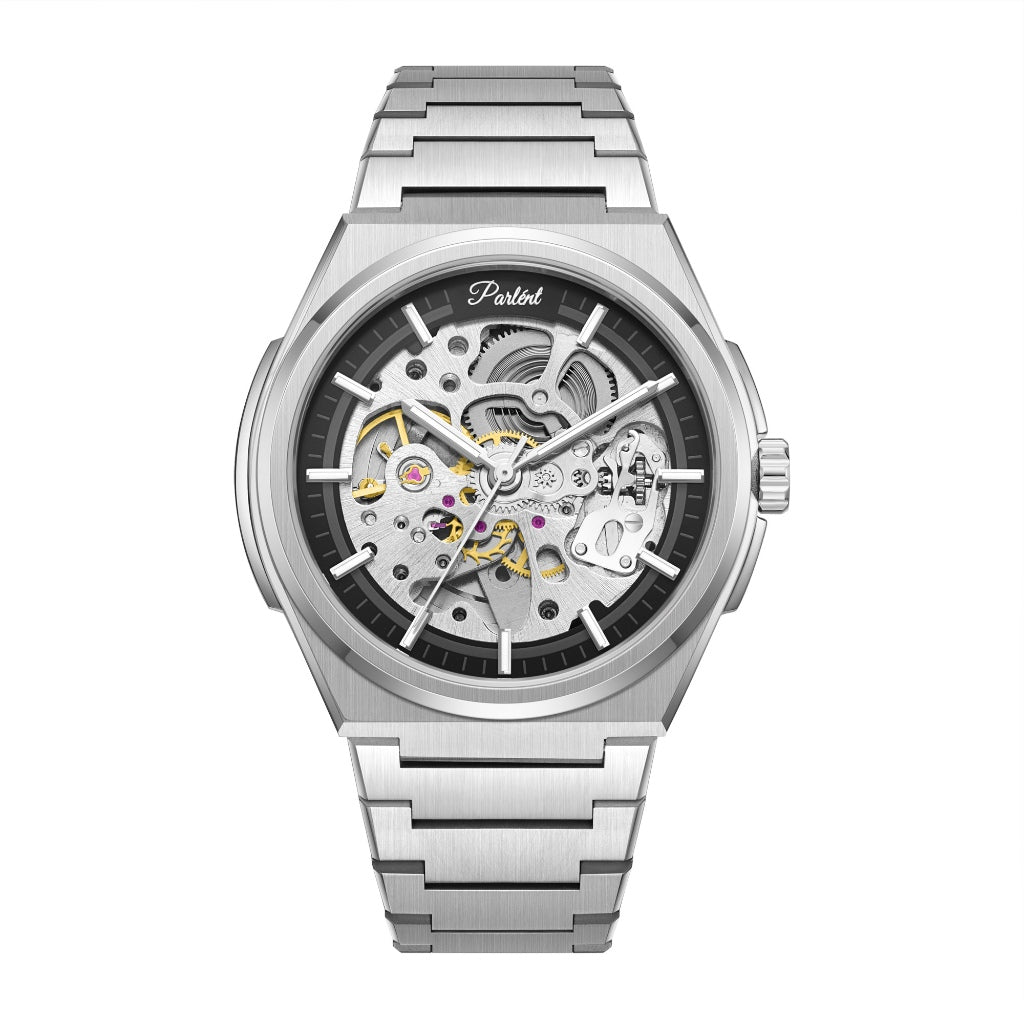 Parlent Stellar Automatic - Jam Tangan Pria 42mm, Automatic Movement, Waterproof 5ATM (50M), Stainless Steel
