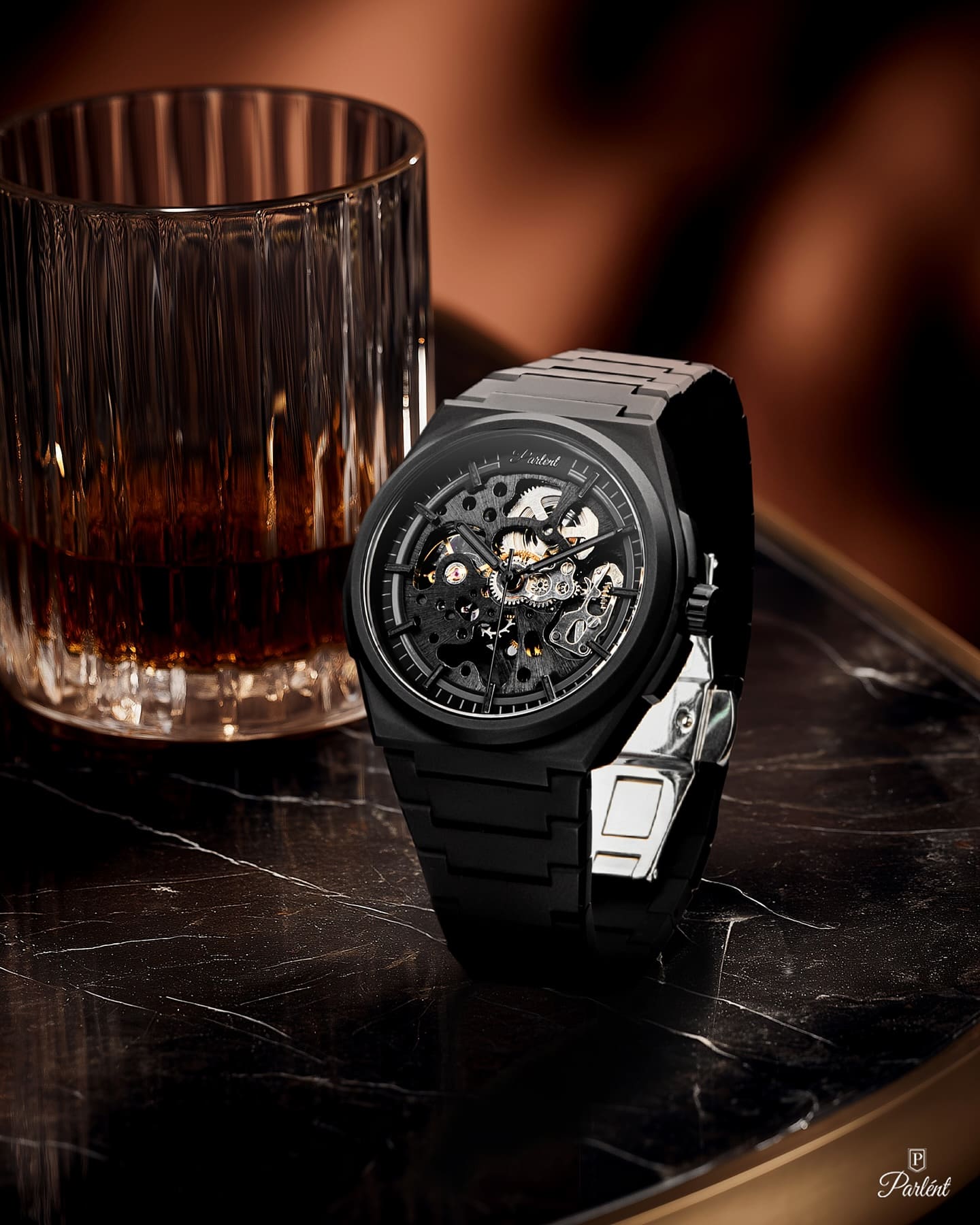 Parlent Stellar Automatic - Jam Tangan Pria 42mm, Automatic Movement, Waterproof 5ATM (50M), Stainless Steel