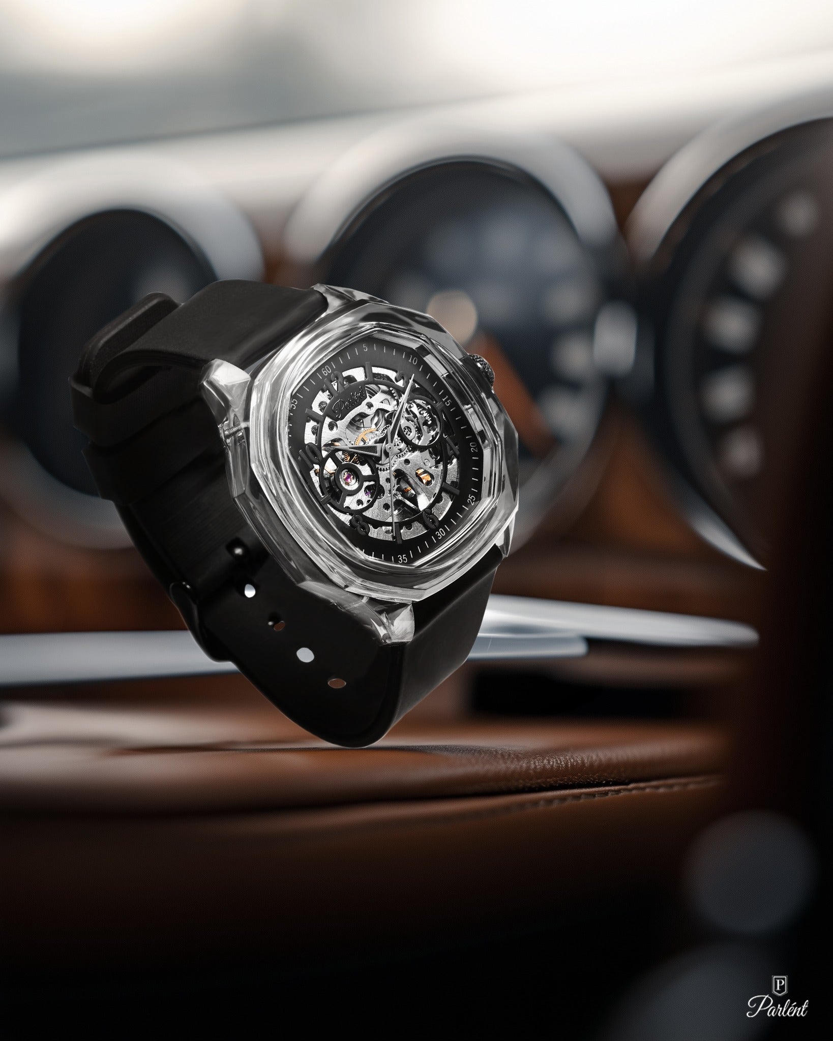 Parlent Gallant Lite - Jam Tangan Pria 42mm, Automatic Movement, Waterproof 3ATM (30M), Polycarbonate