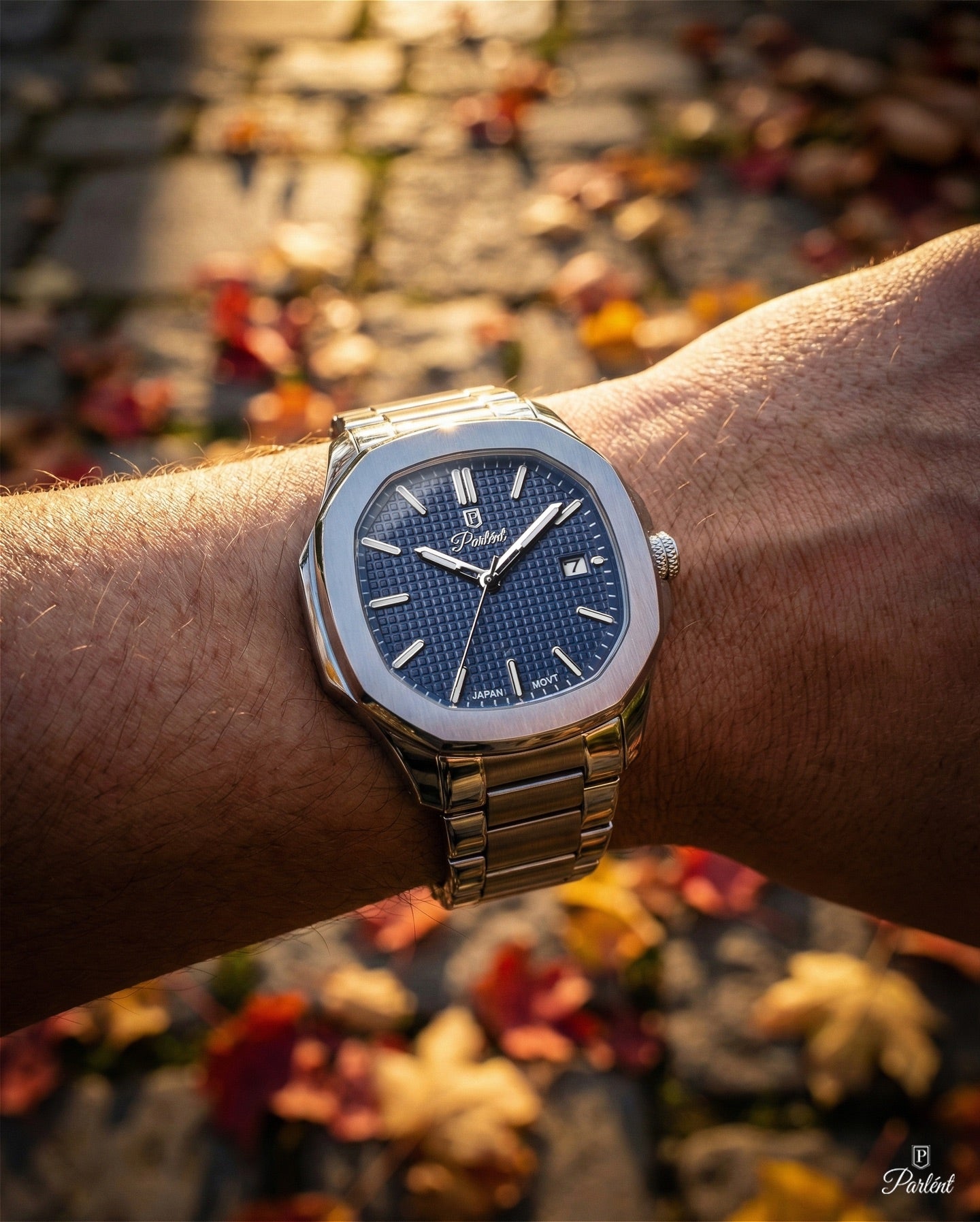 Parlent Phoenix Steel - Jam Tangan Pria 42mm, Miyota Japan Quartz Movement, Waterproof 5ATM (50M), Stainless Steel