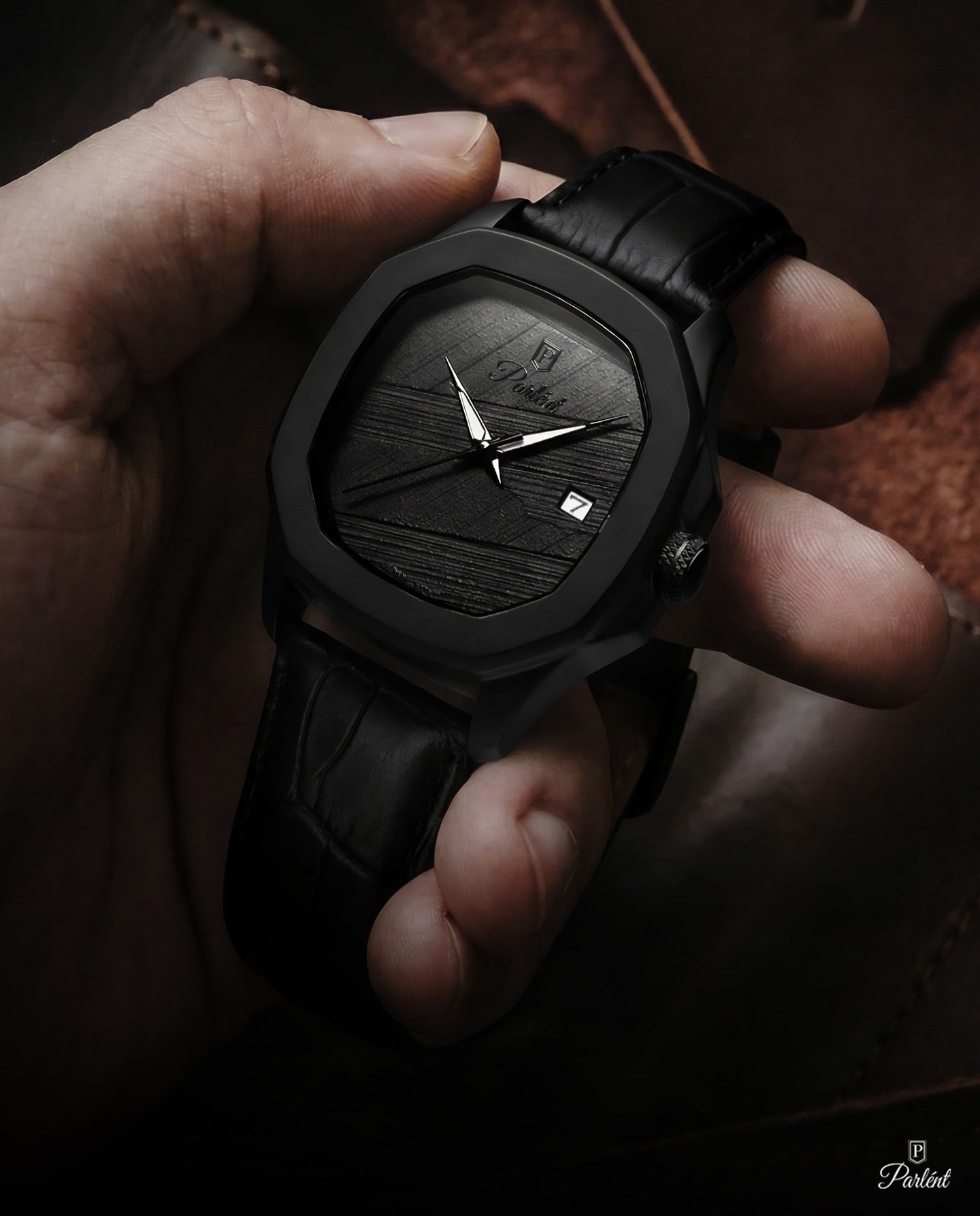 Parlent Gallant Graphite - Jam Tangan Pria 42mm, Miyota Japan Quartz Movement, Waterproof 5ATM (50M), Stainless Steel
