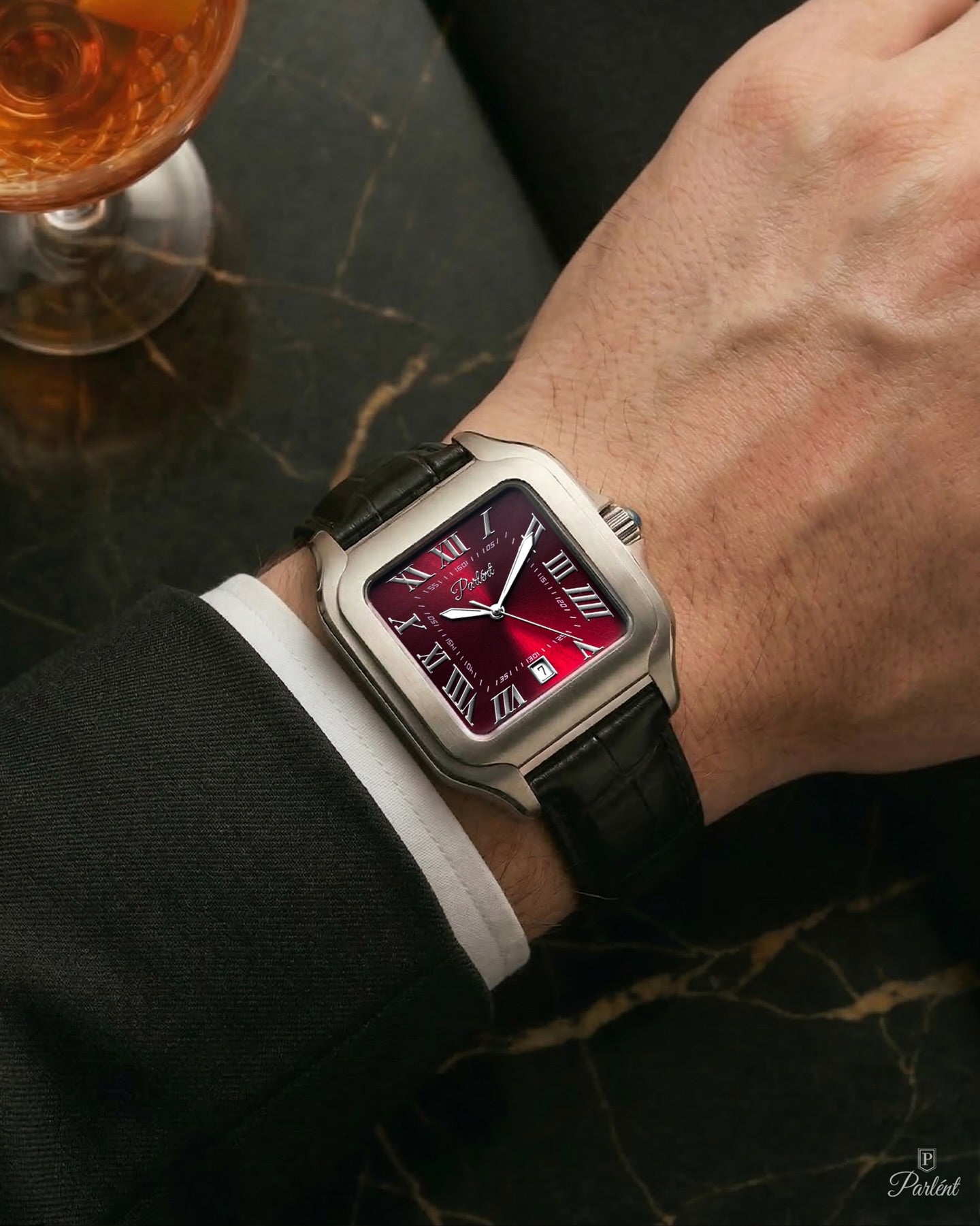 Parlent Portico - Jam Tangan Pria 36.50mm, Miyota Japan Quartz Movement, Waterproof 3ATM (30M), Stainless Steel