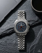 Parlent Sentinel - Jam Tangan Pria 42mm, Seiko Japan VD53 Quartz Movement, Waterproof 5ATM (50M), Stainless Steel
