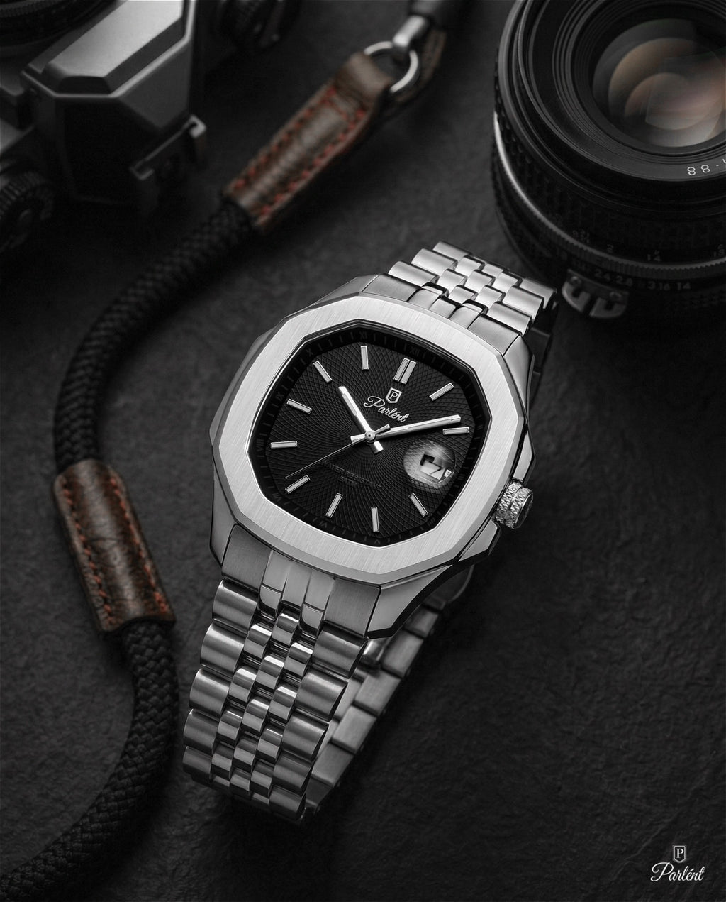 Parlent Gallant Terra - Jam Tangan Pria 42mm, Miyota Japan Quartz Movement, Waterproof 5ATM (50M), Stainless Steel