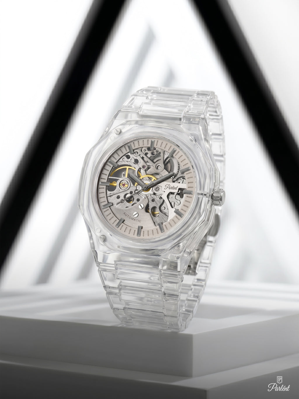 Parlent Palladium Lite Glacier - Jam Tangan Pria 40mm, Automatic Movement, Waterproof 3ATM (30M), Polycarbonate