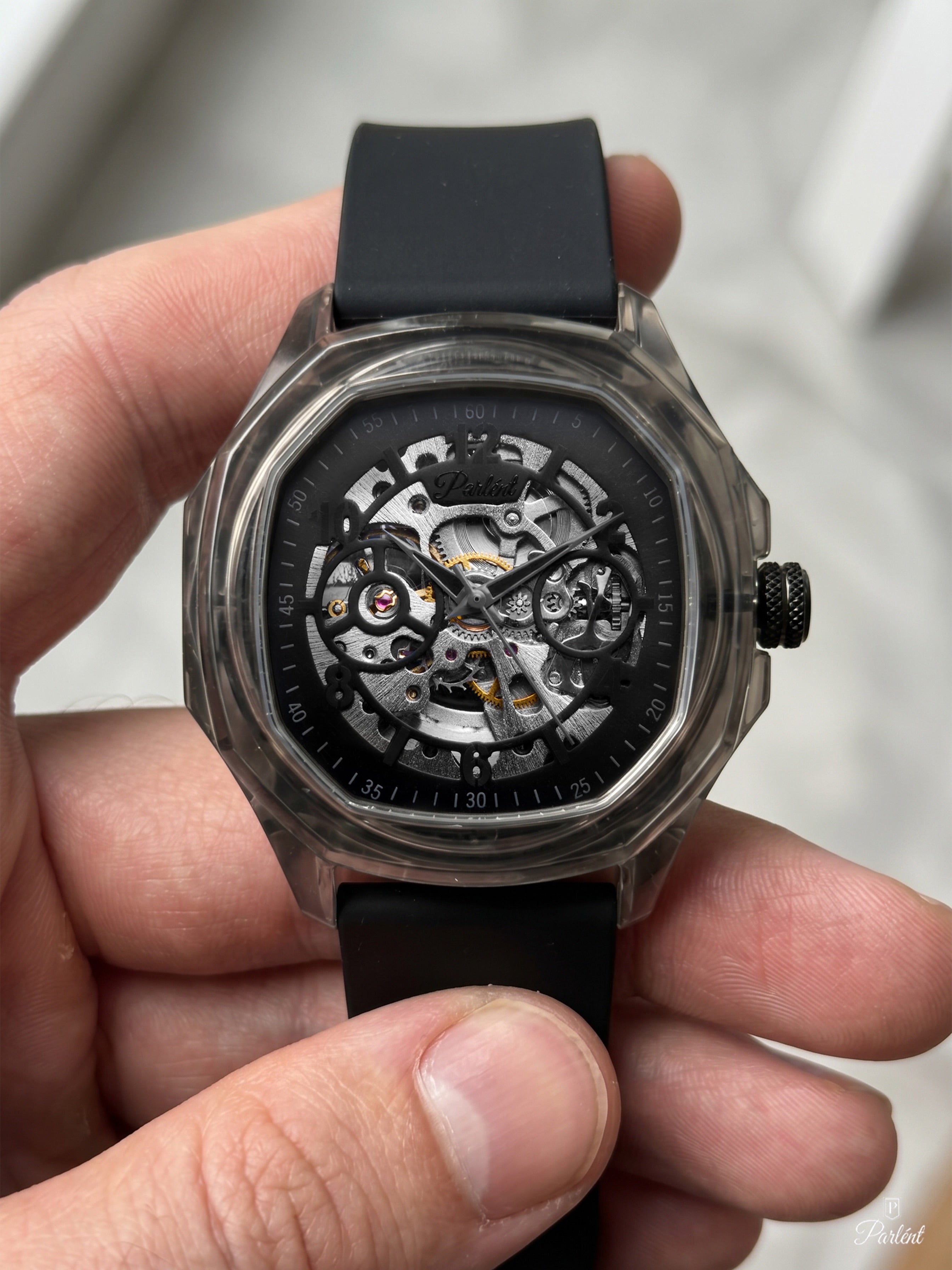 Parlent Gallant Lite - Jam Tangan Pria 42mm, Automatic Movement, Waterproof 3ATM (30M), Polycarbonate